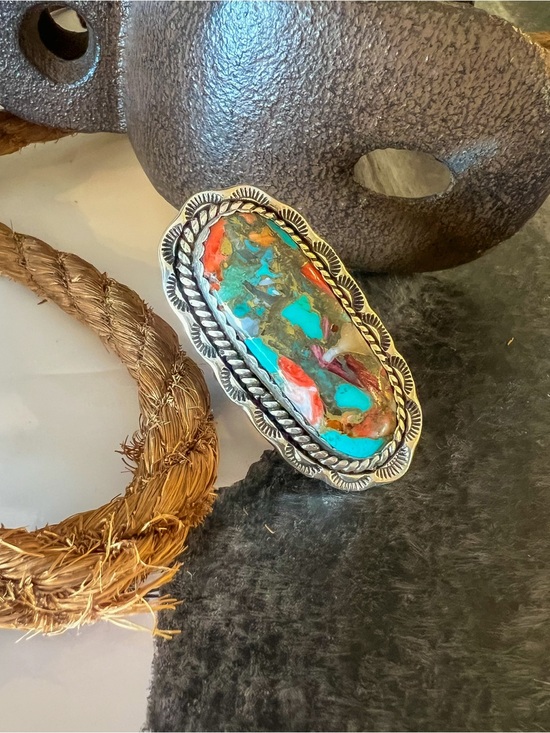 Navajo Jewelry - Handcrafted Multi-Color Turquoise Statement Ring